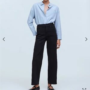 Madewell perfect vintage wide leg Jean in black rinse wash